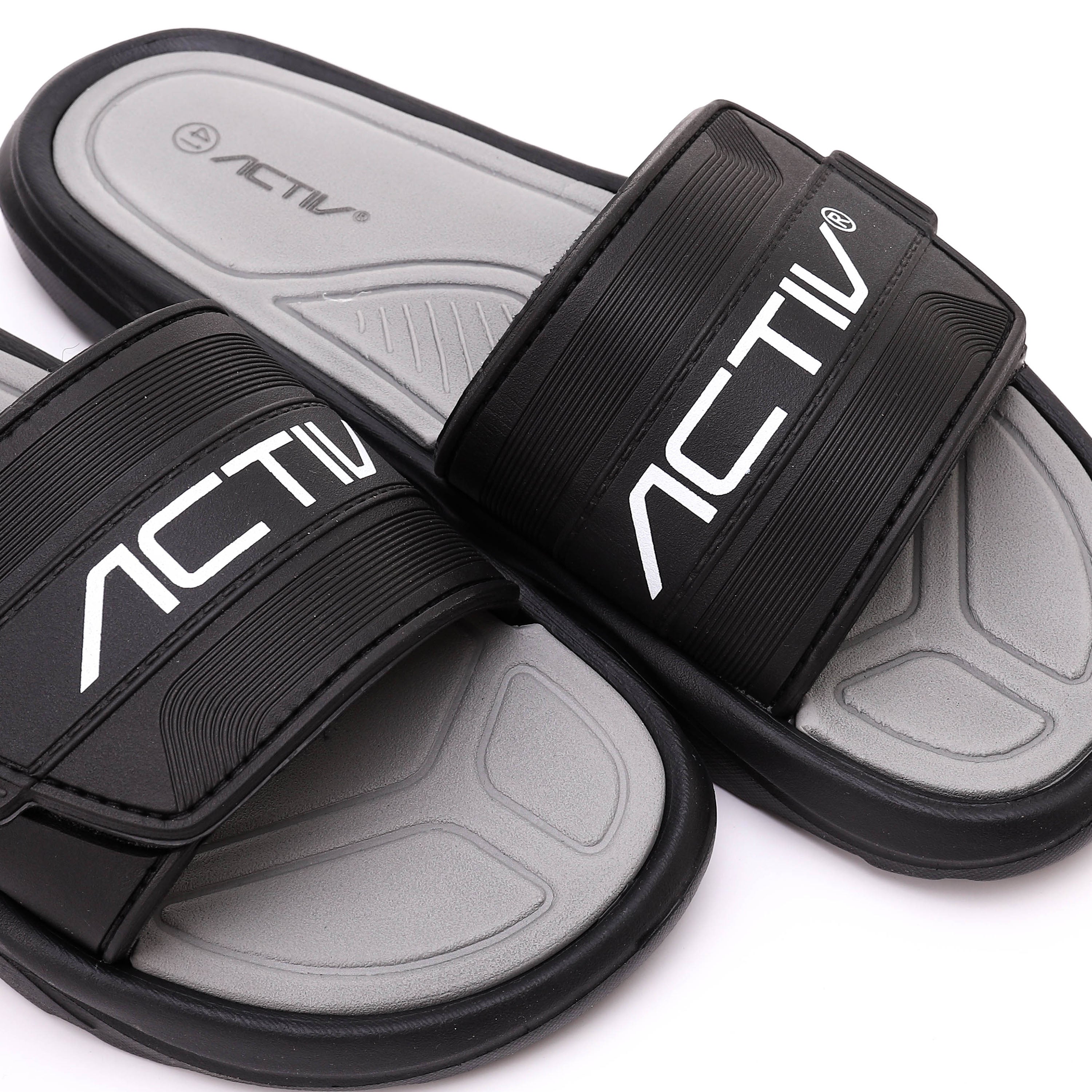 ACTIV MEN'S SLIPPER - اسود*رمادي