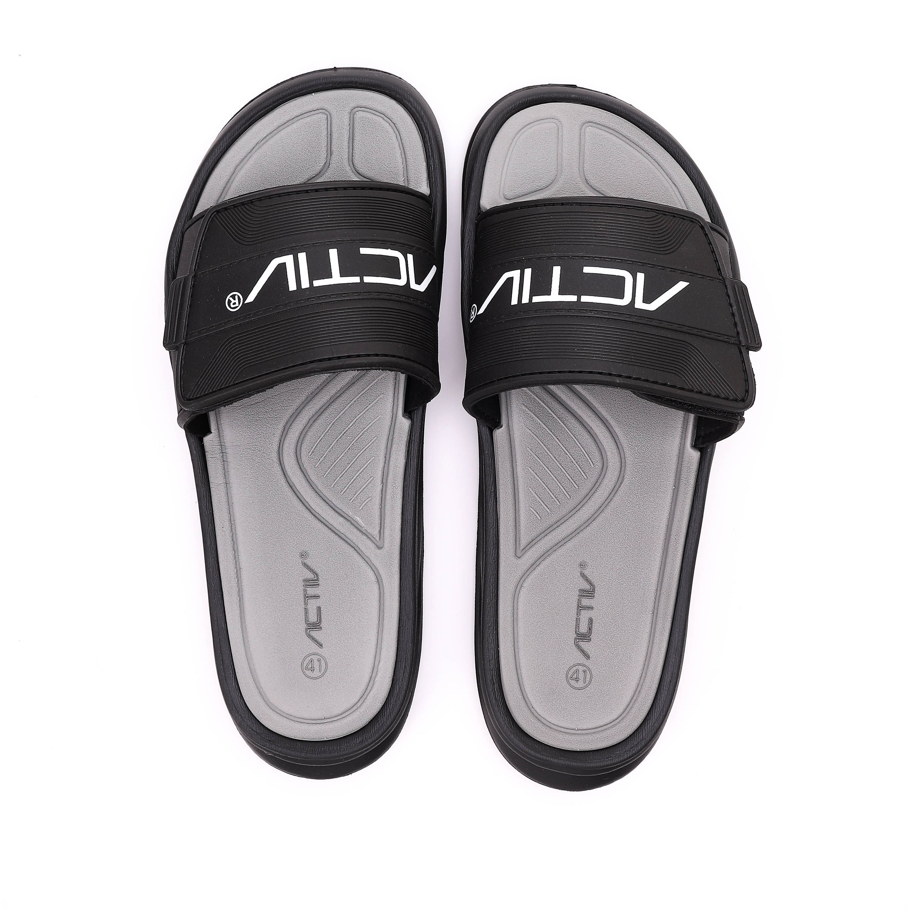 ACTIV MEN'S SLIPPER - اسود*رمادي