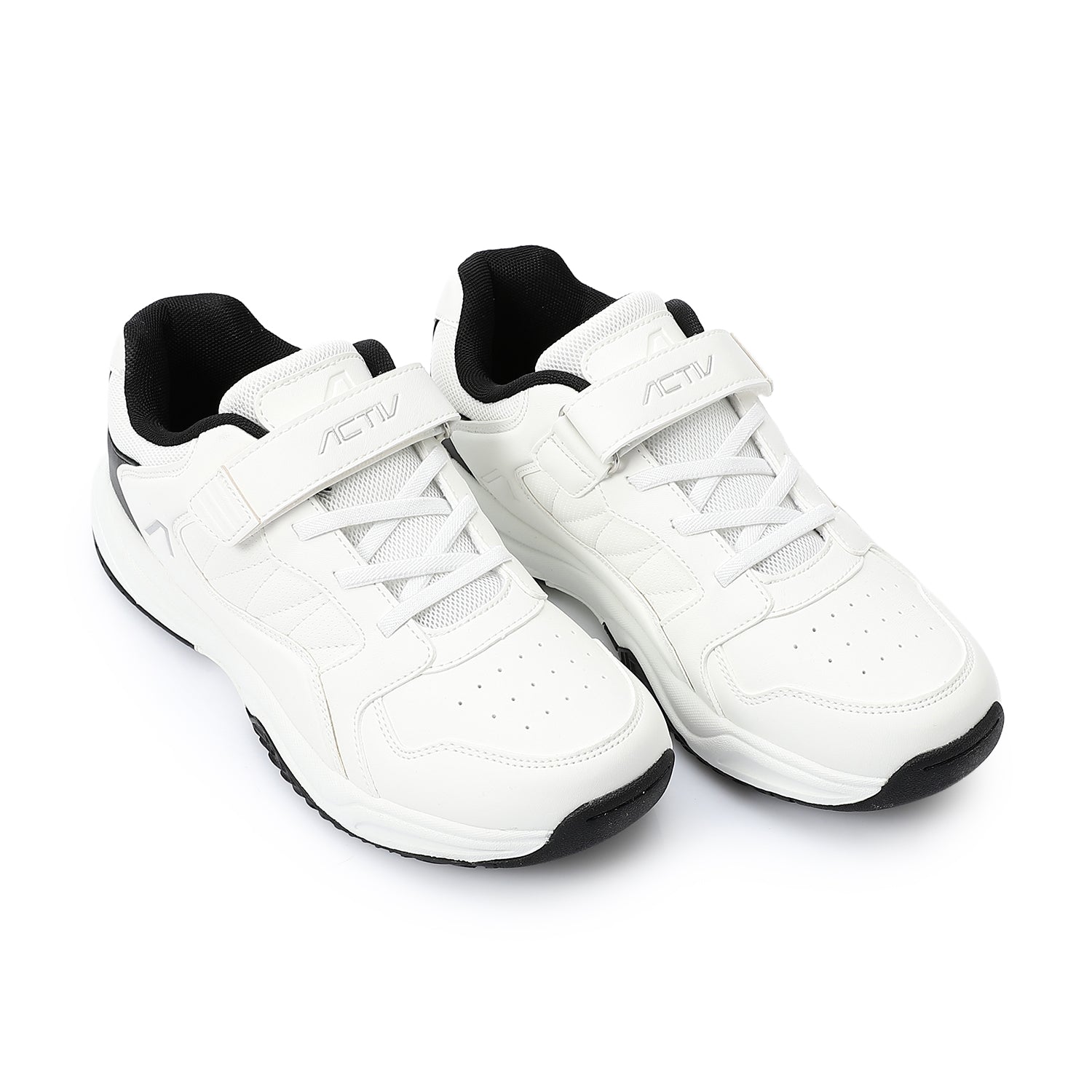 ACTIV YOUTH FASHON VELCRO SHOE - WHITE
