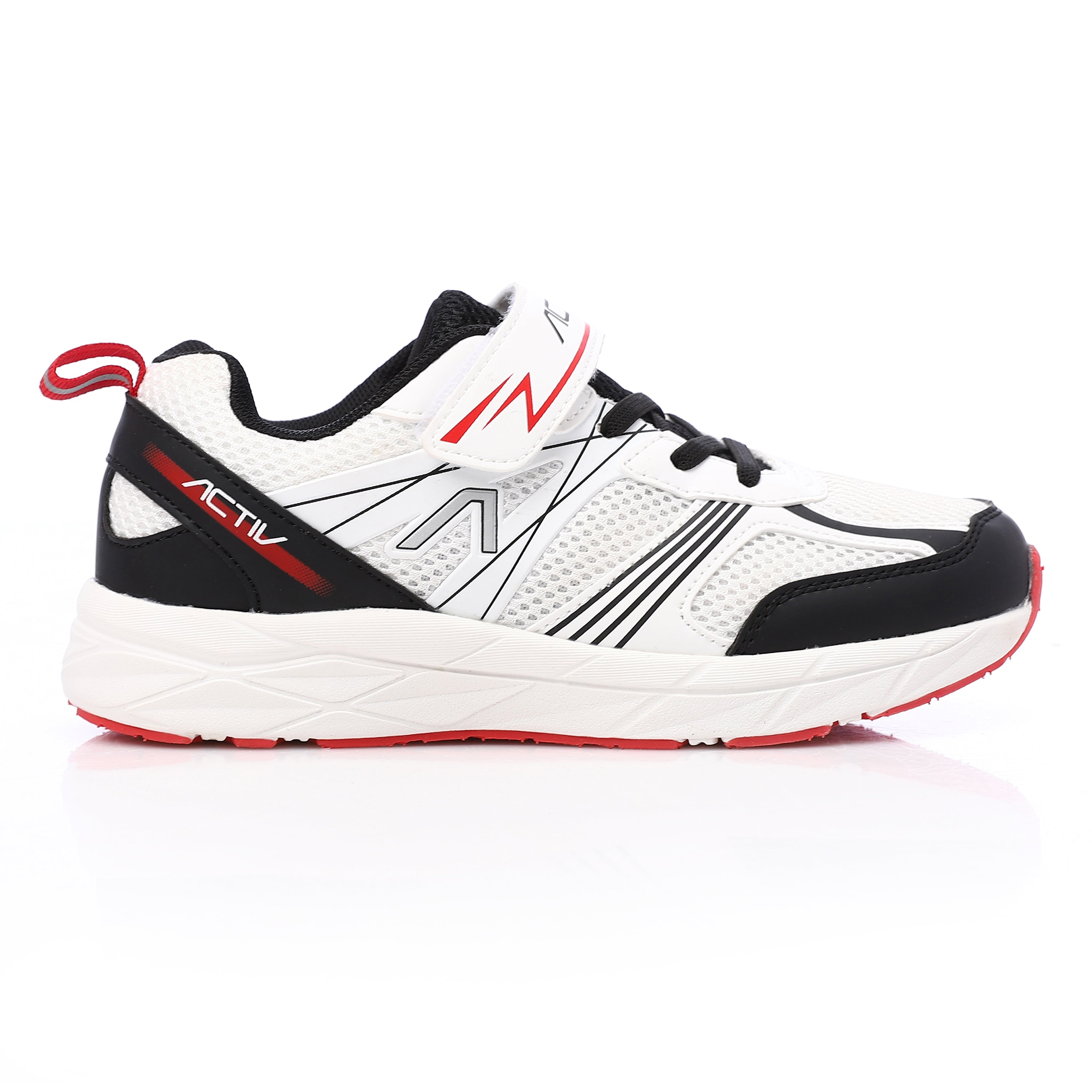 ACTIV KIDS FASHION VELCRO SHOE - ابيض اسود*احمر
