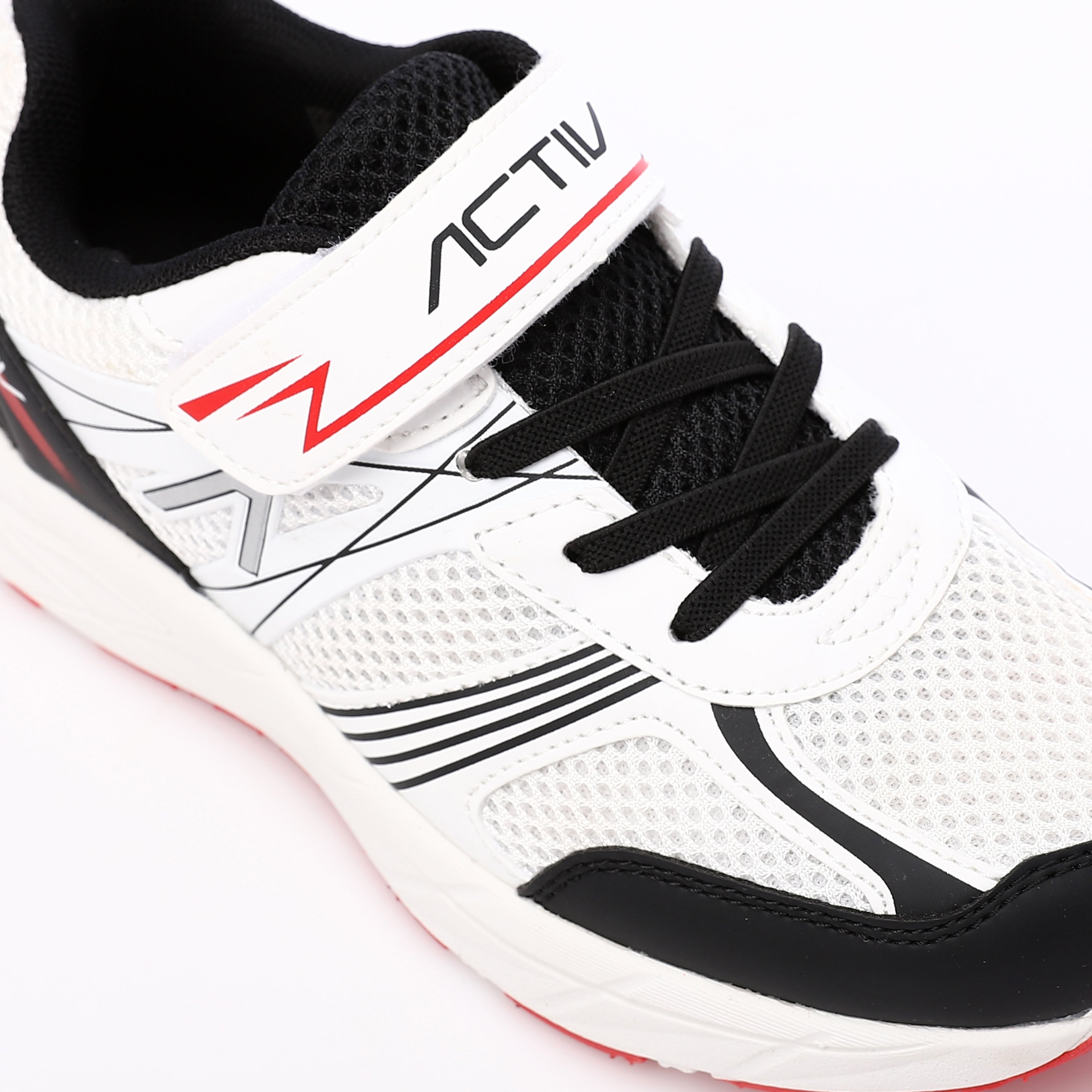 ACTIV KIDS FASHION VELCRO SHOE - ابيض اسود*احمر