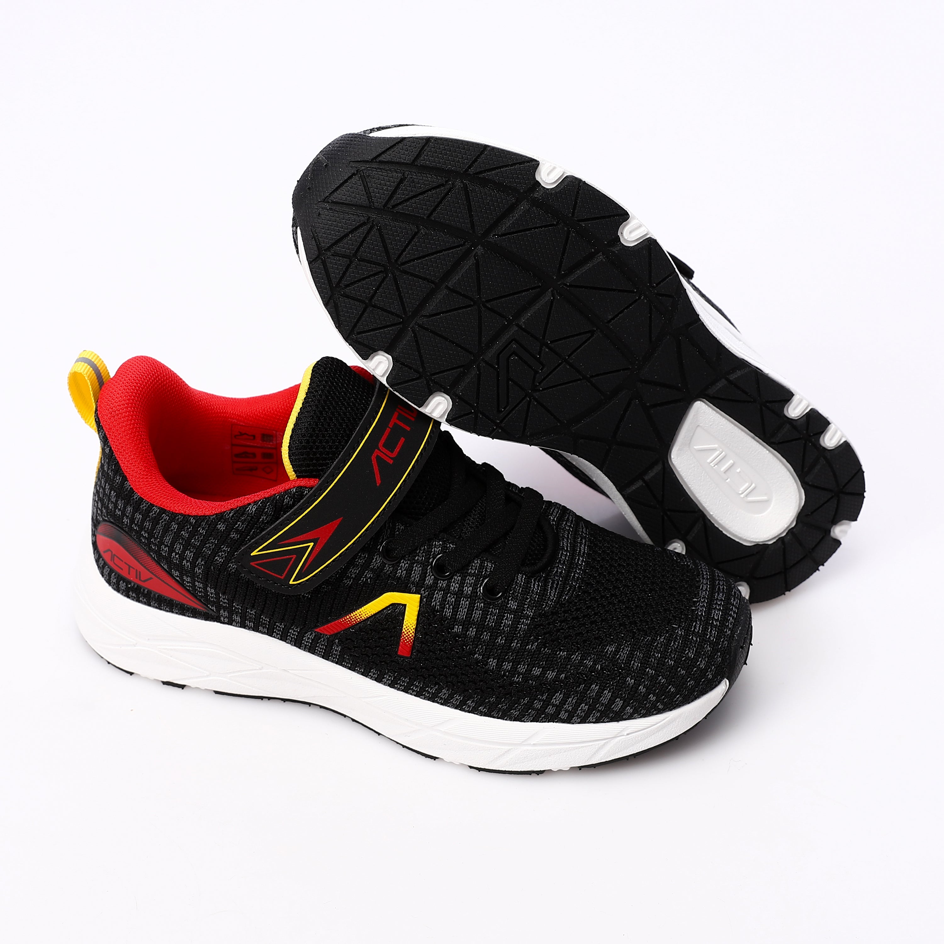 ACTIV KIDS FASHION VELCRO SHOE - BLK & RED