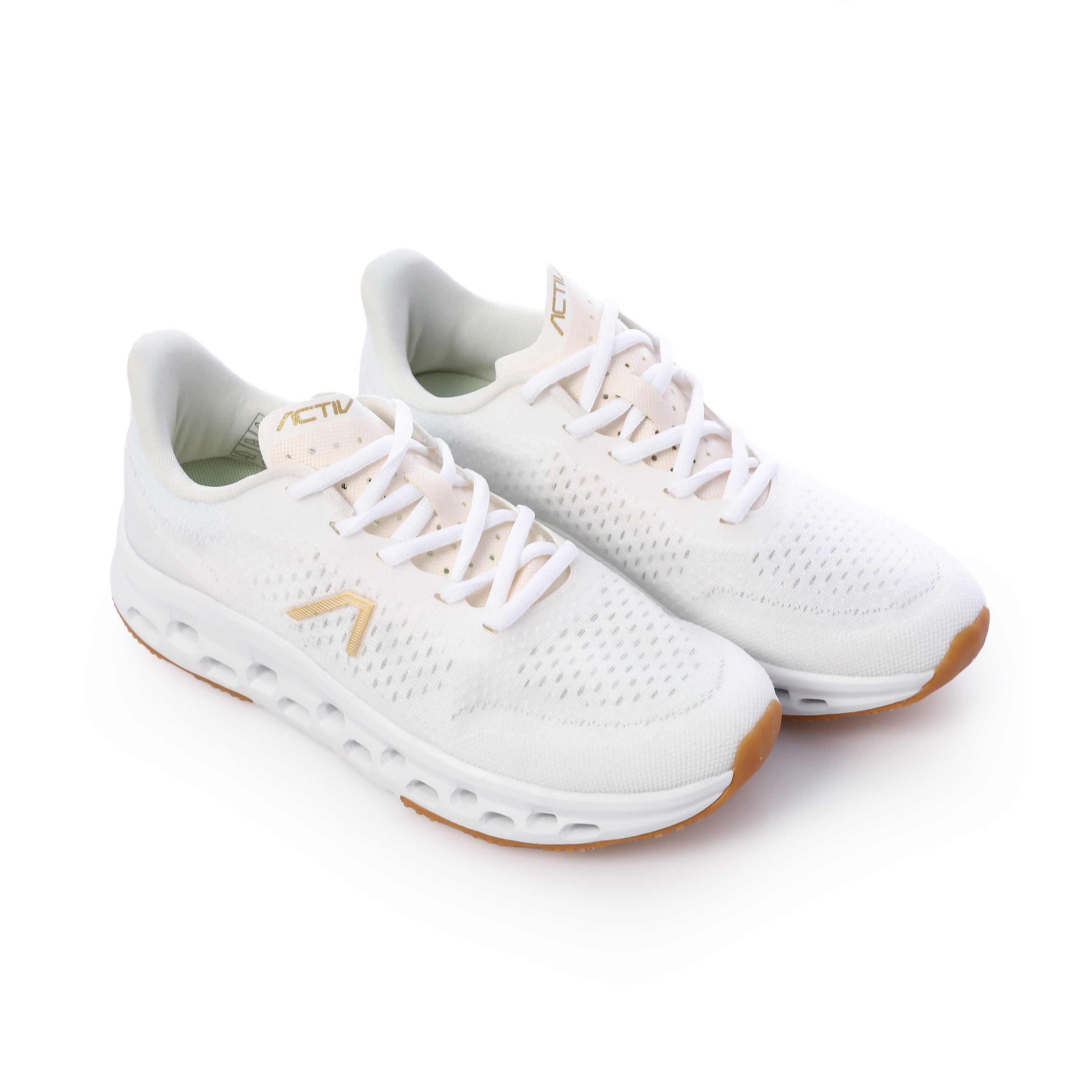 ACTIV WOMEN'S SHOES - WHT & GOLD