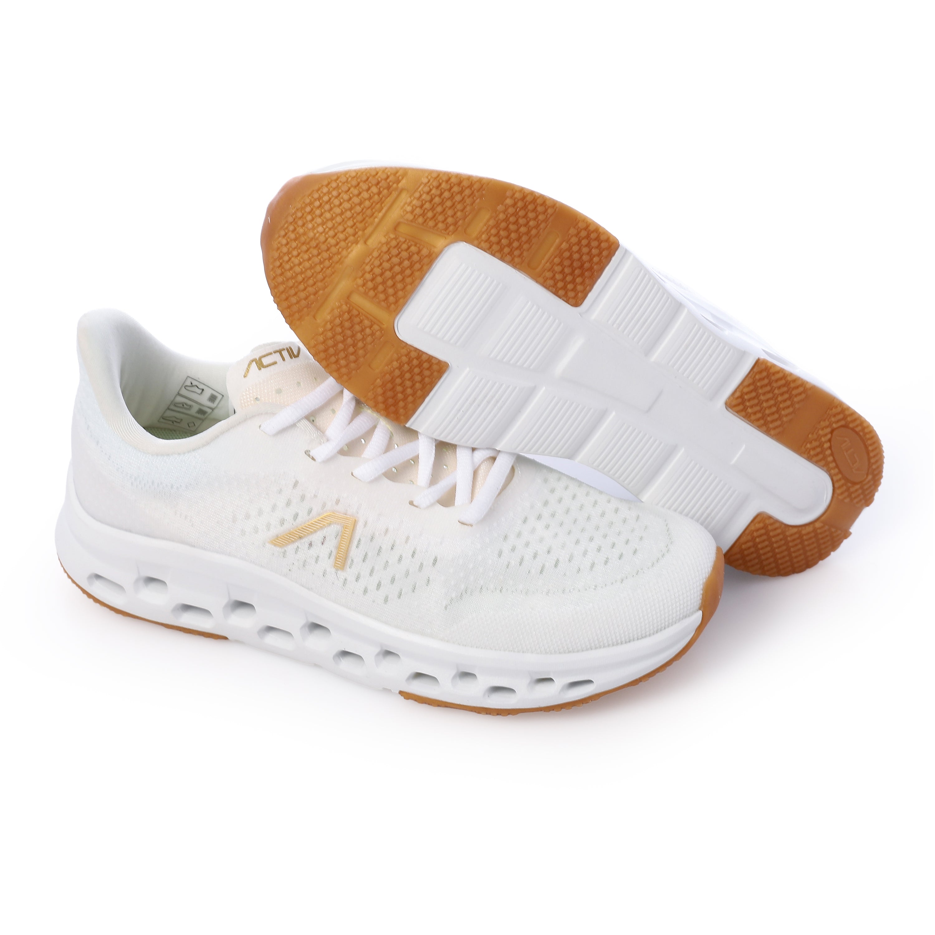 ACTIV WOMEN'S SHOES - WHT & GOLD