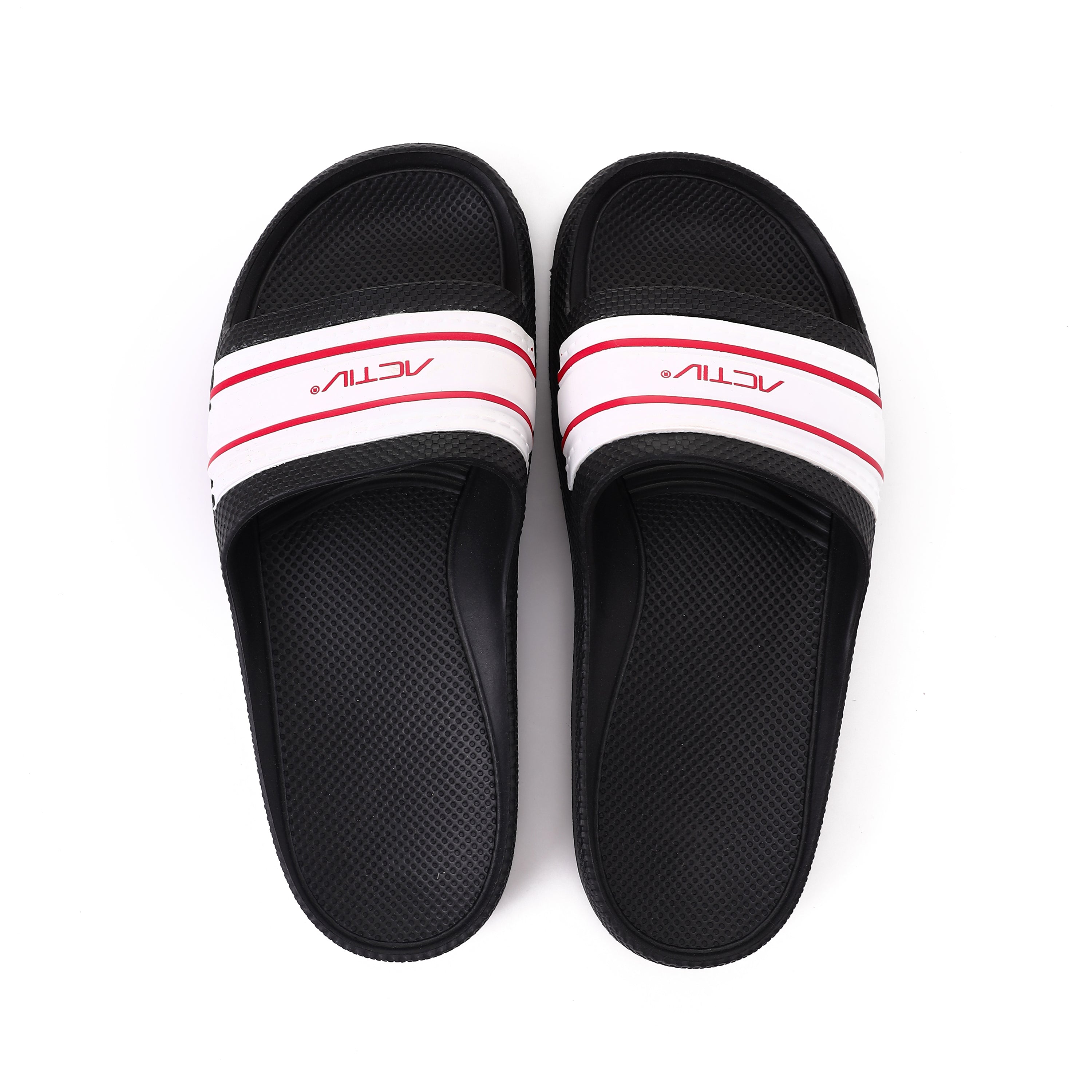 ACTIV MEN'S SLIPPER - BLK & WHIT
