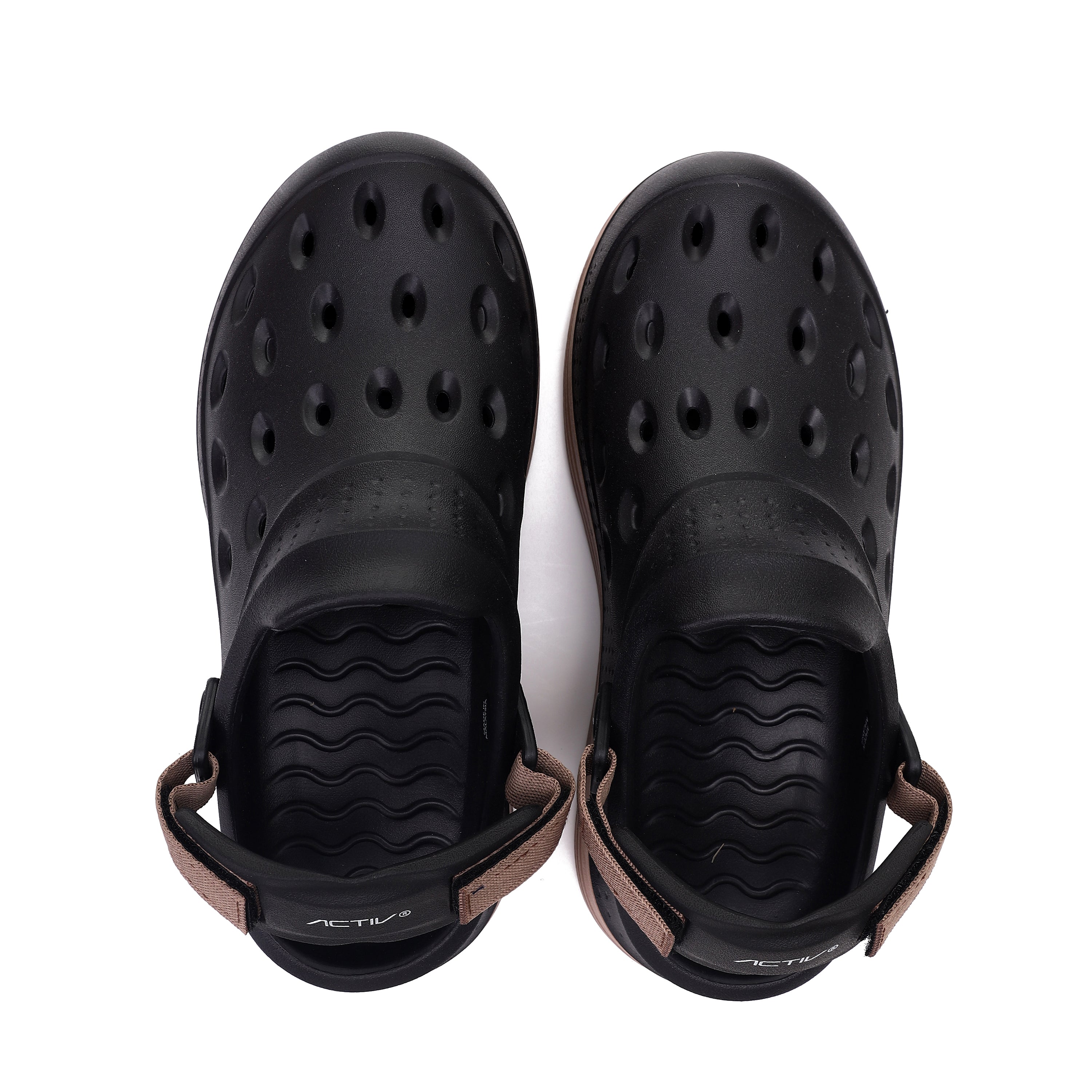 ACTIV MEN'S CLOGS - BLK & BRWN