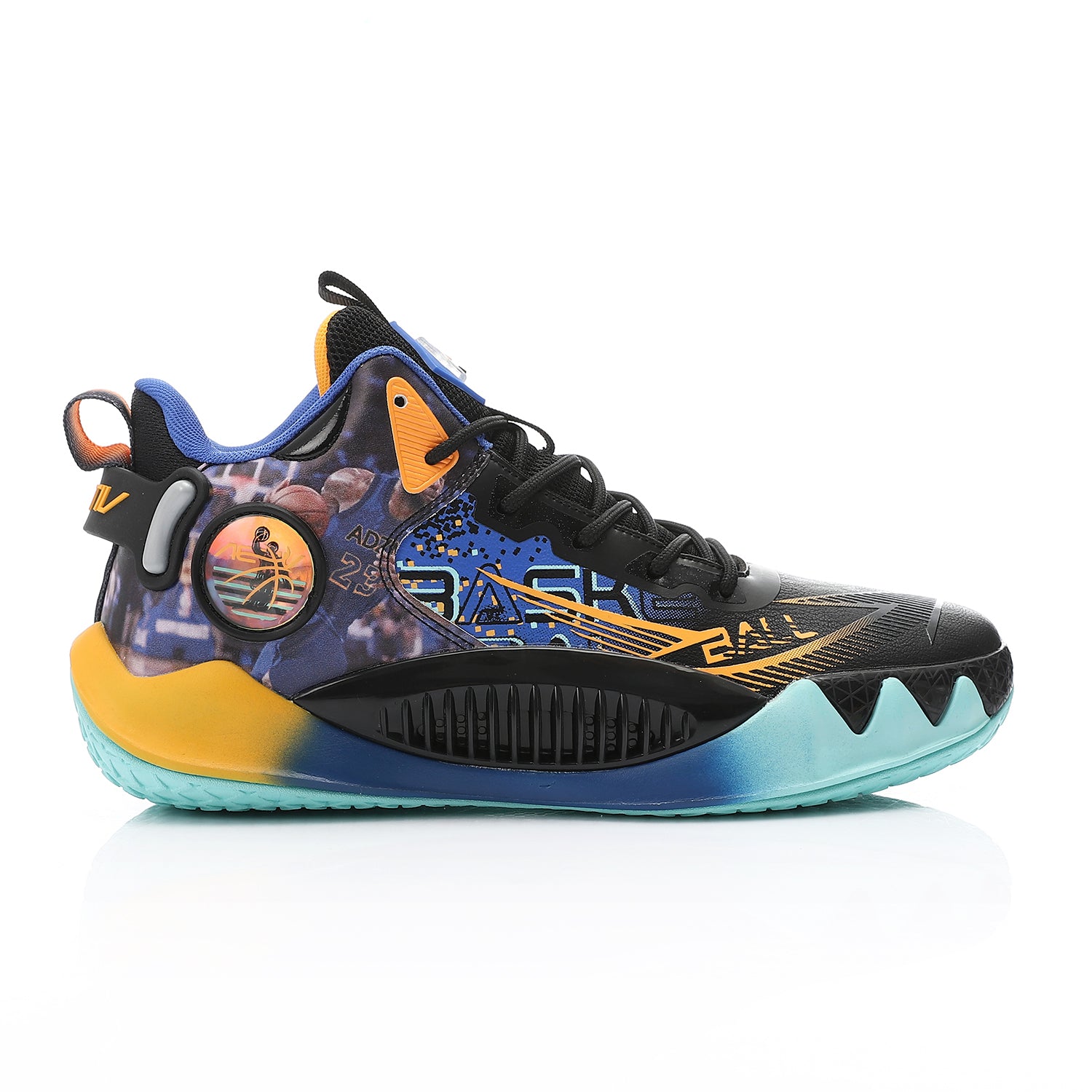 ACTIV MEN'S BASKETBALL SHOES - اسود*ازرق*برتقالى