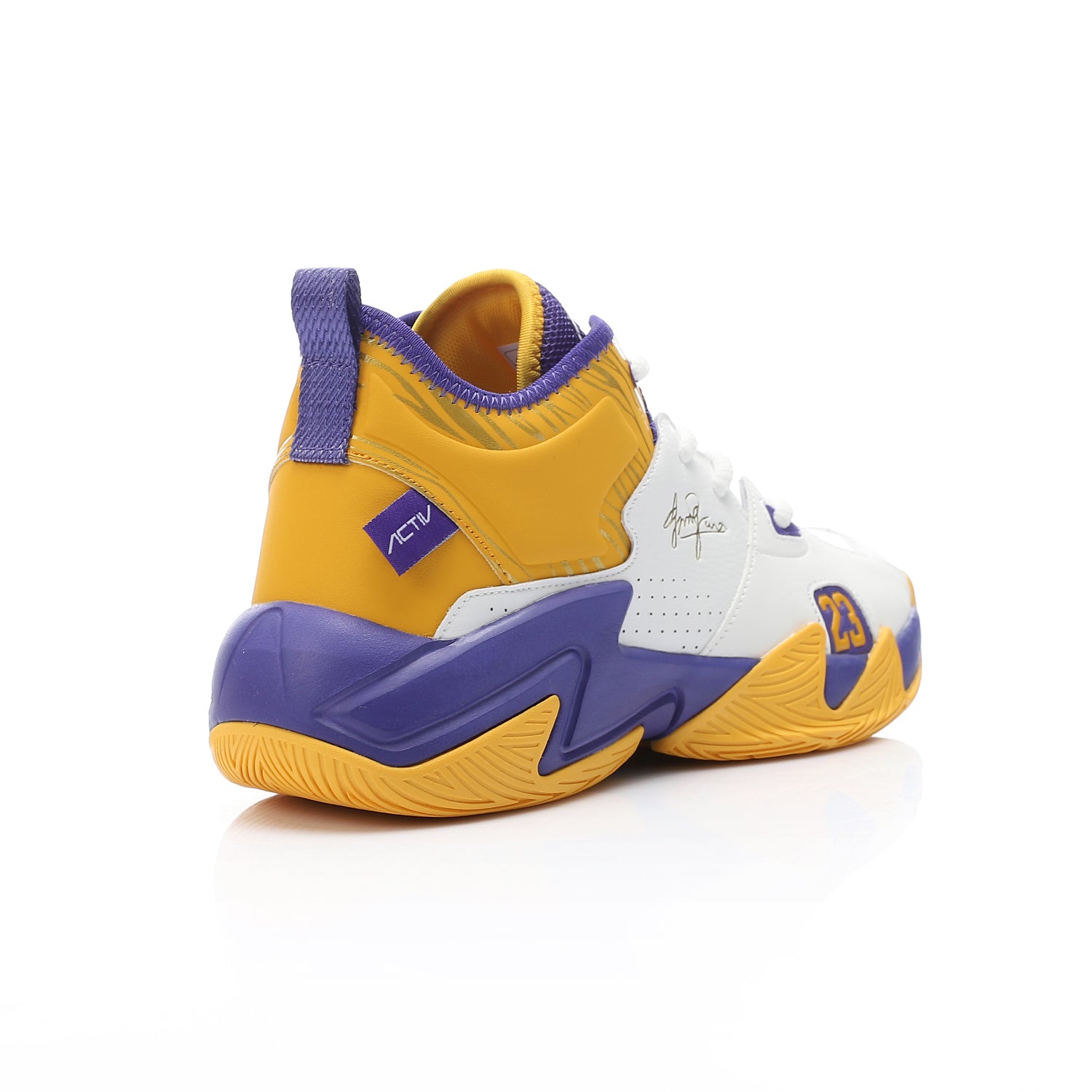 ACTIV MEN'S BASKETBALL SHOES - ابيض*اصفر*بنفسجى