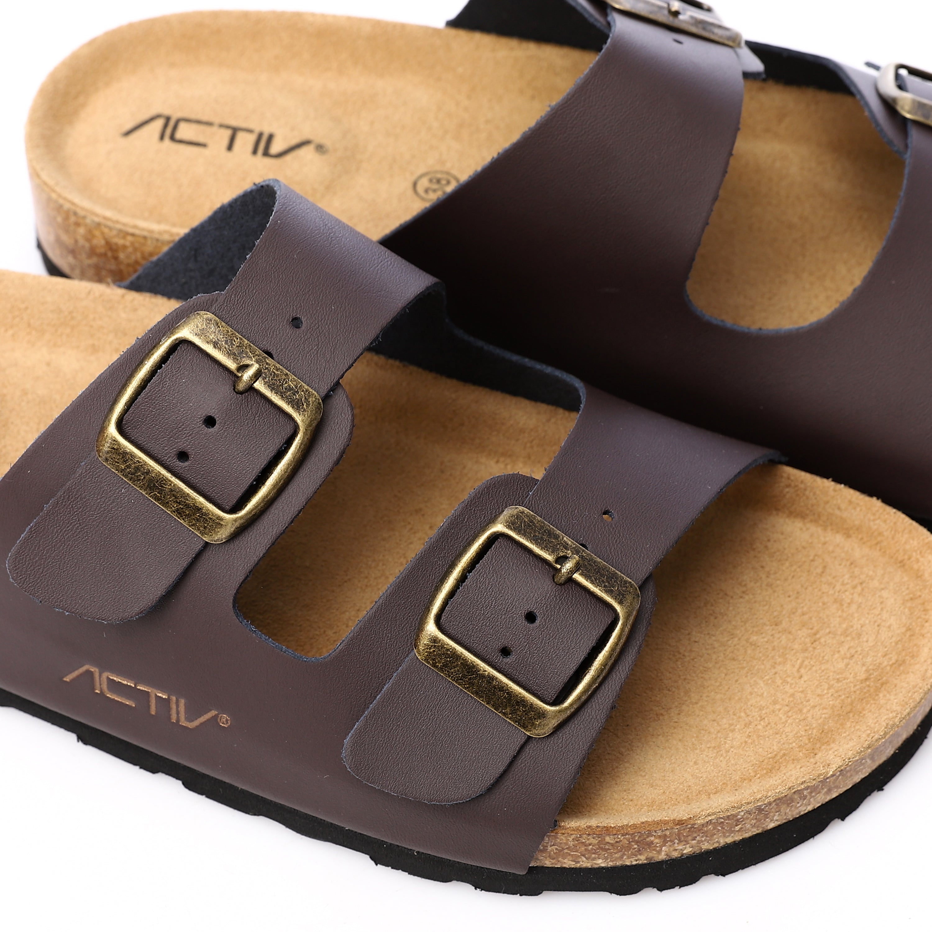 ACTIV WOMEN'S CASUAL SLIPPERS - D.BROWN
