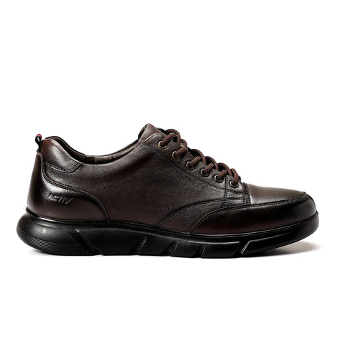 ACTIV MEN CLASSIC LEATHER SHOE - BROWN