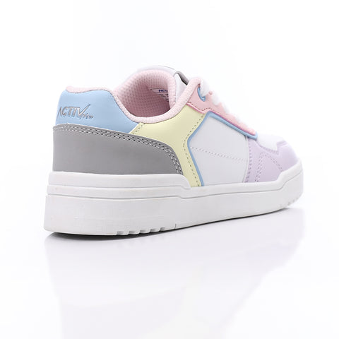 ACTIVNEW KIDS SHOES - WHT & PURP