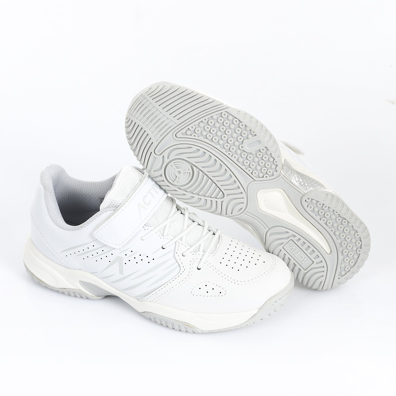 ACTIVNEW FASHION VELCRO SHOES - WHT & L.GY