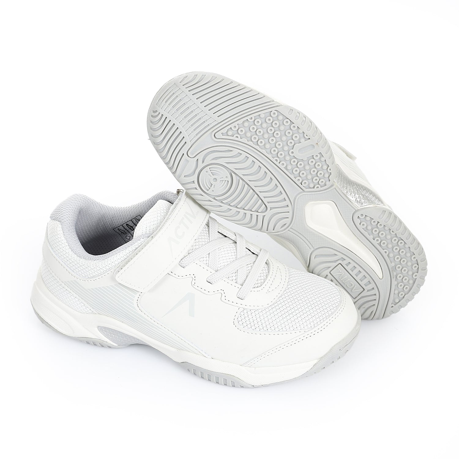 ACTIVNEW FASHION VELCRO SHOES - WHT &amp; L.GY 