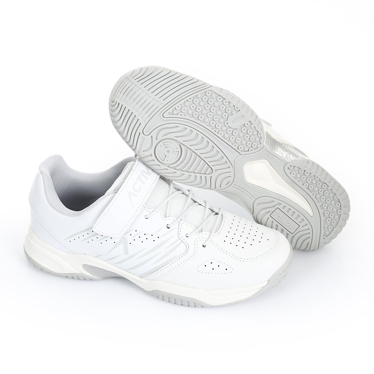 ACTIVNEW FASHION VELCRO SHOES - WHT & L.GY