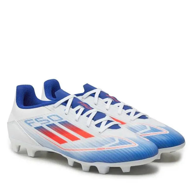 ADIDAS F50 CLUB FXG SHOES - WHT & BLUE