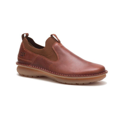 CAT MENS QUARTZ SLIP ON SHOES - BROWN