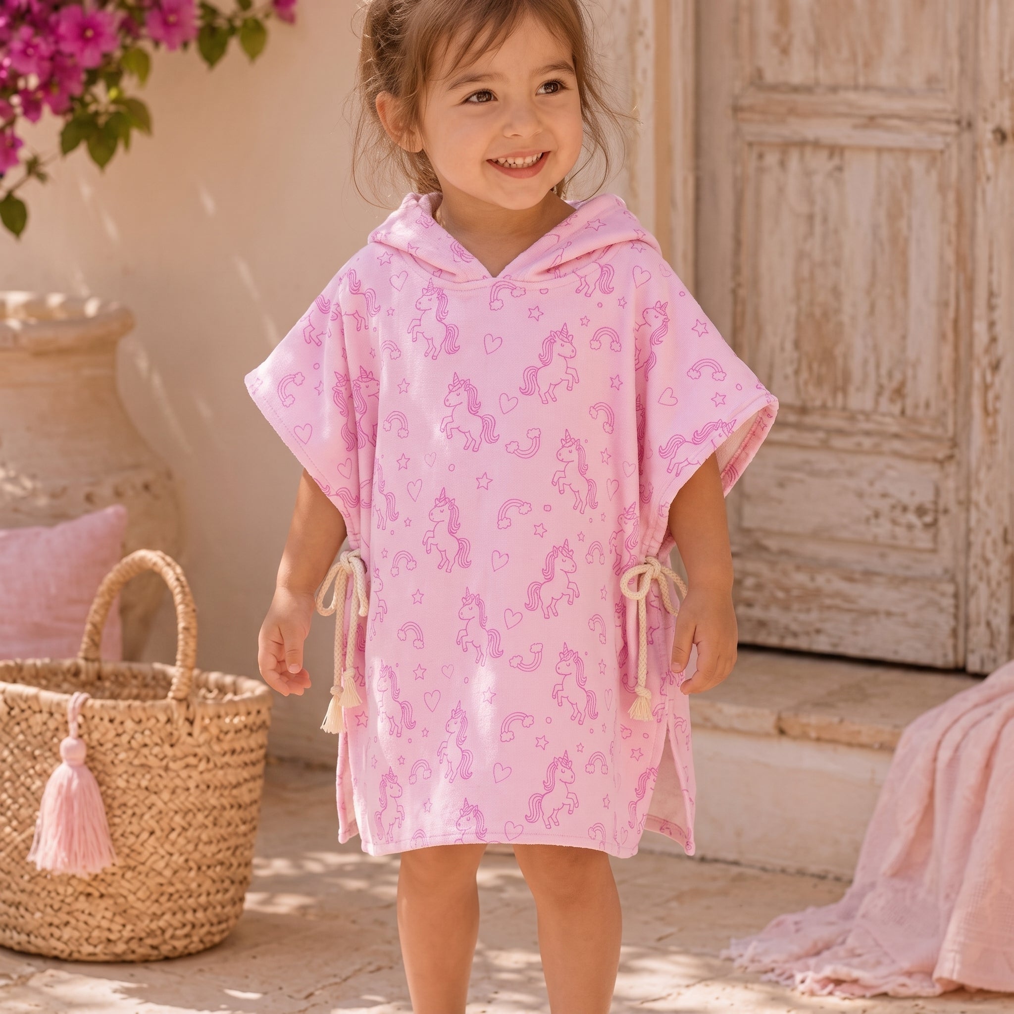 MICROFIBER LIGHTWEIGHT PONCHO - PINK