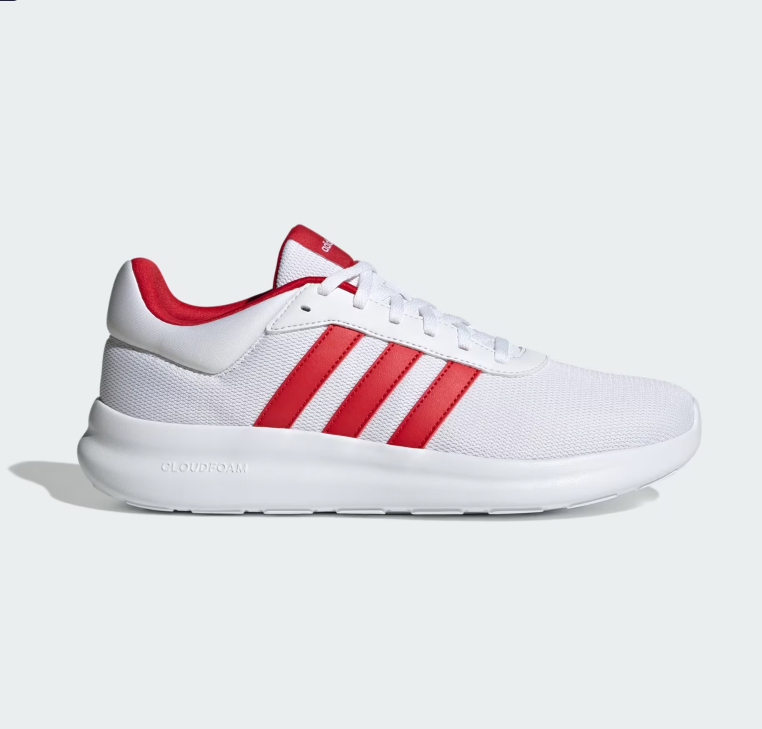 ADIDAS LITE RACER 4.0 SHOES - WHIT & RED