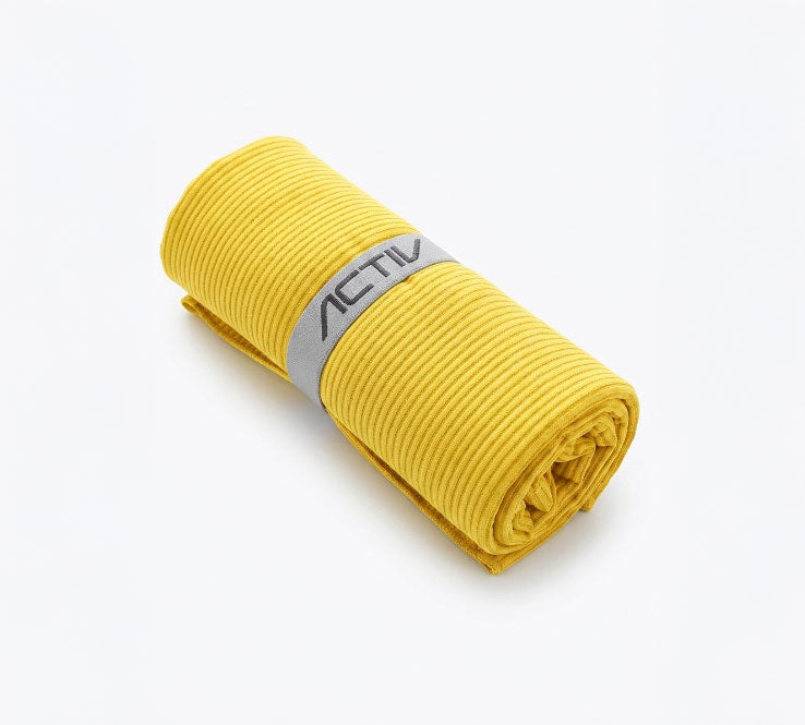 RIBBED SWIMMING TOWEL130*87 CM - YELLOW