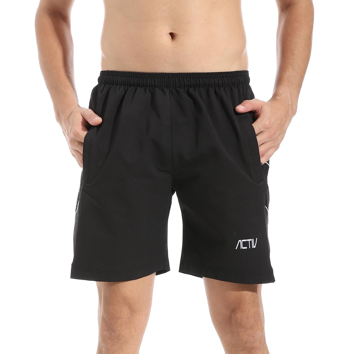 ACTIV MEN'S MESH SPORTS SHORTS - BLACK