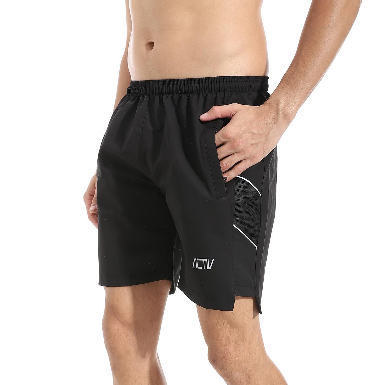 ACTIV MEN'S MESH SPORTS SHORTS - BLACK