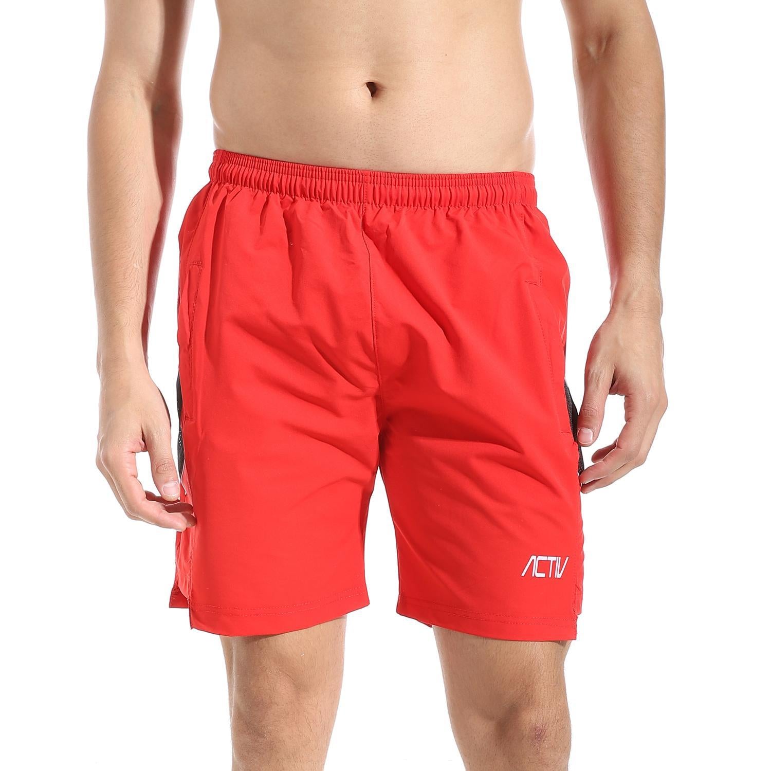 ACTIV MEN'S MESH SPORTS SHORTS - RED