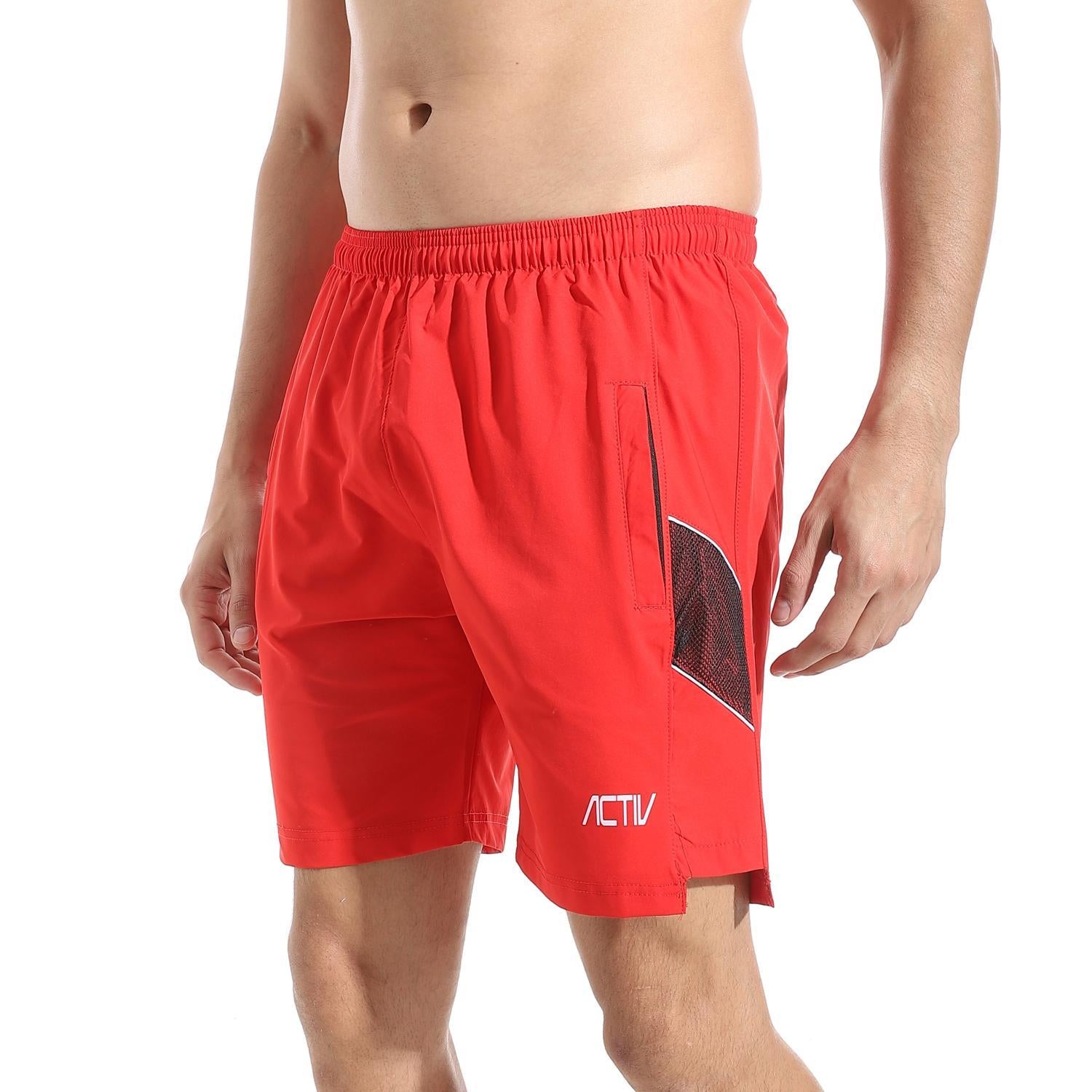 ACTIV MEN'S MESH SPORTS SHORTS - RED