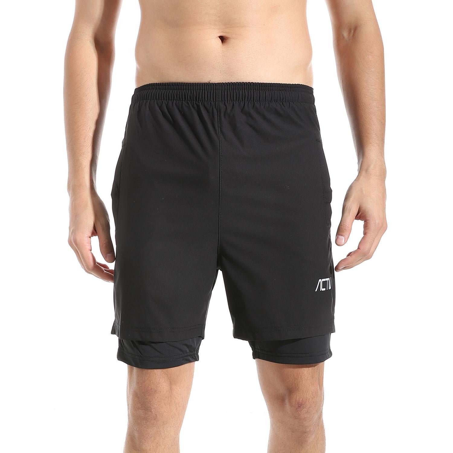 ACTIV MEN'S LEGGINGS SHORTS - BLACK