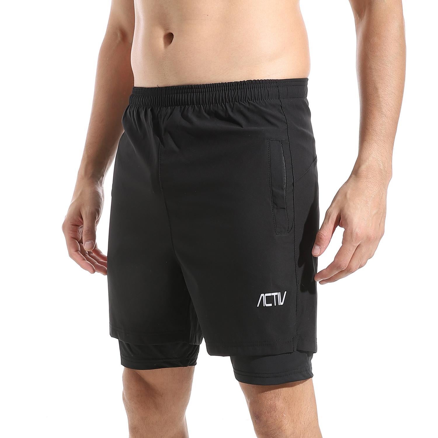 ACTIV MEN'S MESH SPORTS SHORTS - BLACK
