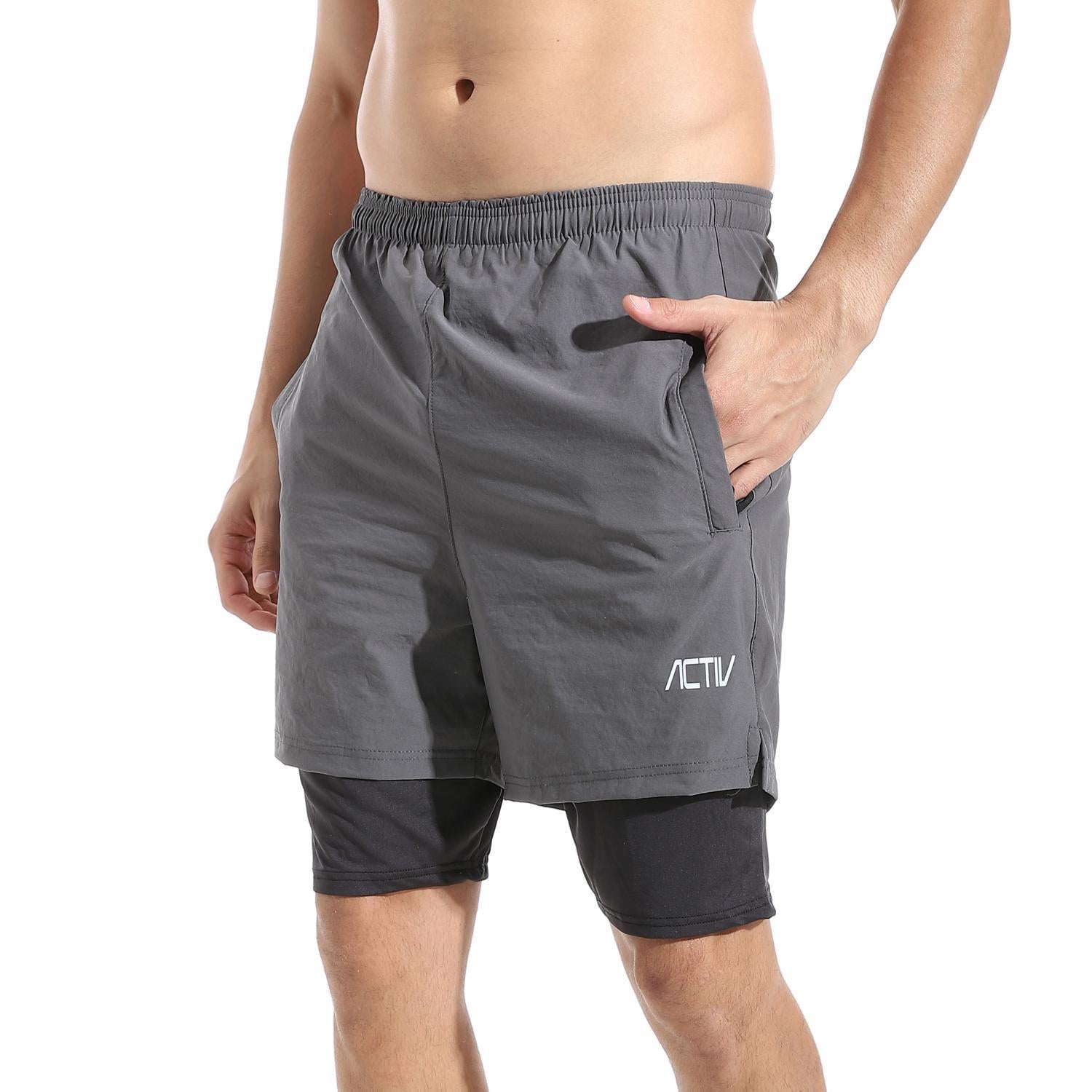 ACTIV MEN'S LEGGINGS SHORTS - D.GRAY