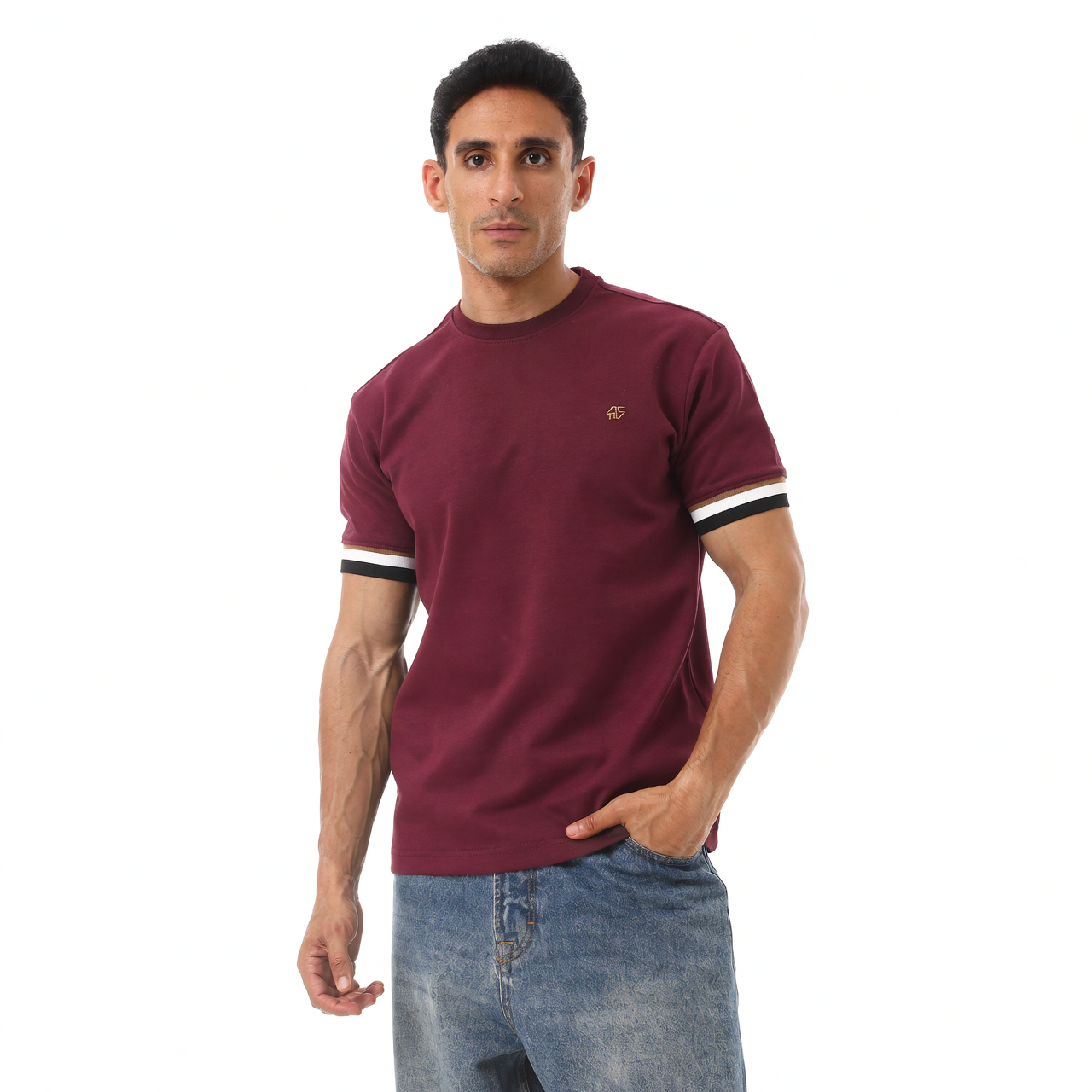 ACTIV MEN'S BASIC T-SHIRT - BURGUNDY