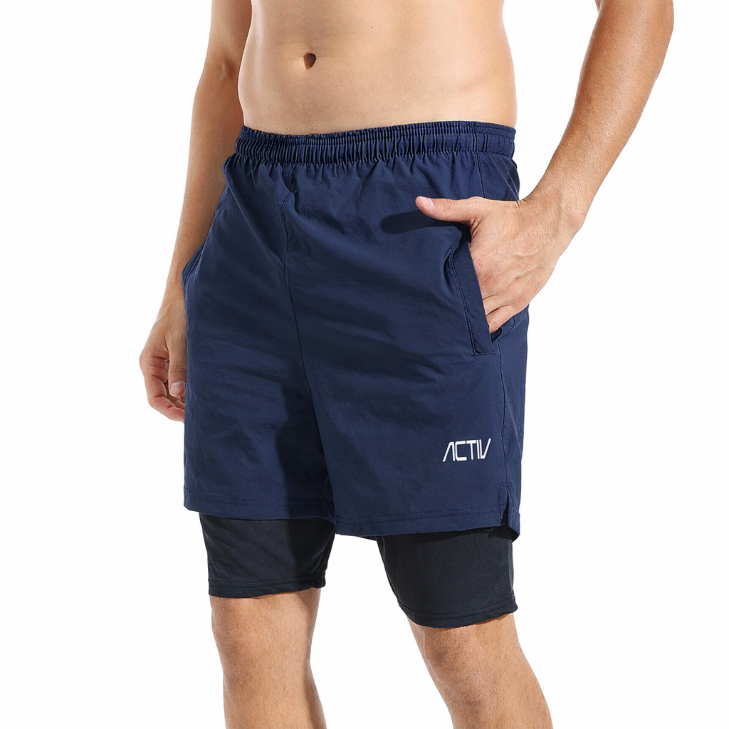 ACTIV MEN'S MESH SPORTS SHORTS - NAVY